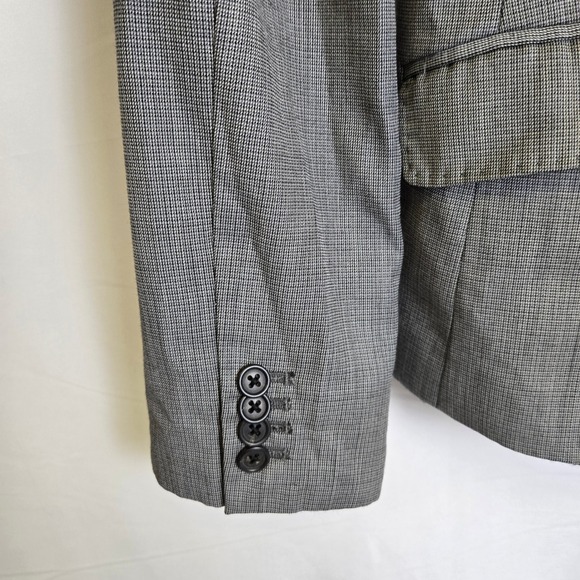 J. Crew Herringbone Wool Cashmere Blend 3 Button Blazer, Gray, Size 10, 88636 - Picture 4 of 10